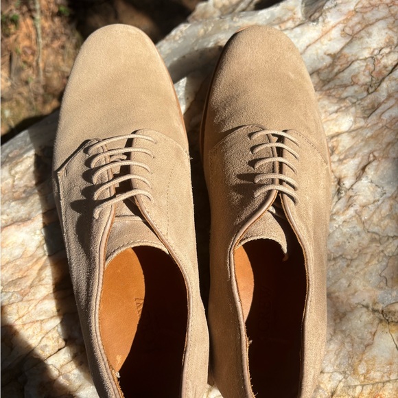 Men's Tan Suede Oxford Shoes - Picture 4 of 7